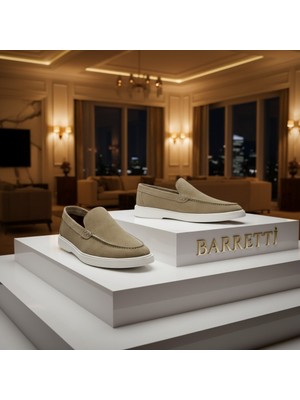 By Barretti Bs Açık Kahverengi Düz Süet Loafer