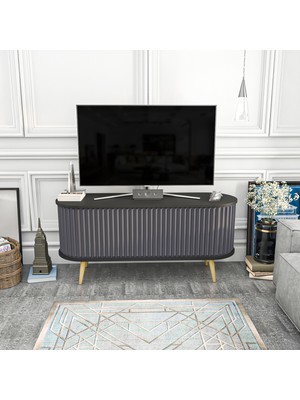 Decorotika Stor Tv Ünitesi Siyah Antrasit