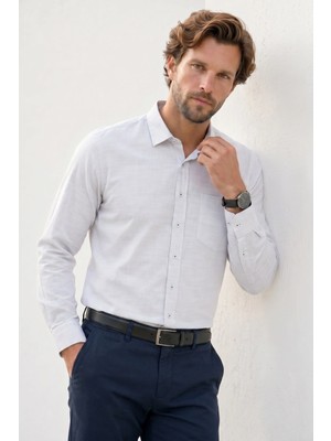 Tudors Erkek Regular Fit Klasik Kesim Oversize %100 Pamuk Keten Doku Yeşil Gömlek
