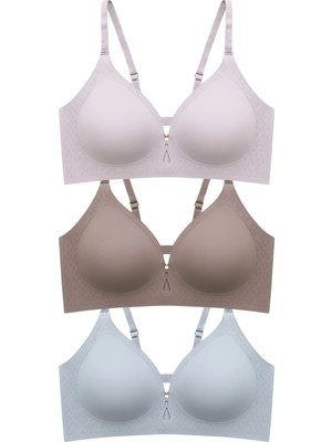 Cottonhill Seamless Bra - Elune | Lazer Kesim Balensiz Dekolte Taş Detaylı Dikişsiz Kadın Sütyen 3'lü Paket