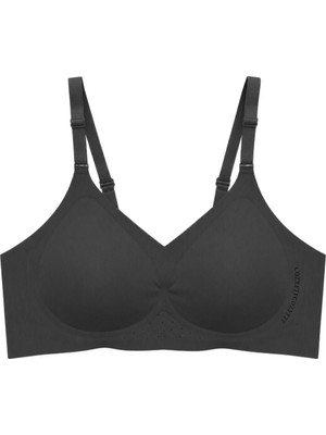 Cottonhill Seamless Bra - Alure | Siyah Lazer Kesim Balensiz Perfore Detaylı Dikişsiz Kadın Sütyen
