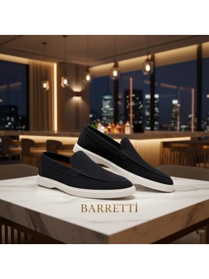 By Barretti Bs Lacivert Düz Süet Loafer