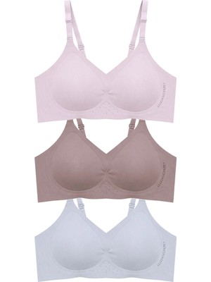 Cottonhill Seamless Bra - Alure | Lazer Kesim Balensiz Perfore Detaylı Dikişsiz Kadın Sütyen 3'lü Paket