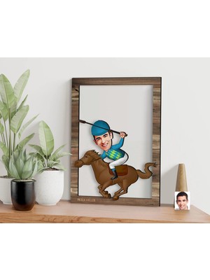 Bk Gift Kişiye Özel Erkek Jokey Karikatürlü 3D Ahşap Tablo, Sevgiliye Hediye, Arkadaşa Hediye, Yıl Dönümü Hediyesi, Doğum Günü Hediyesi-1