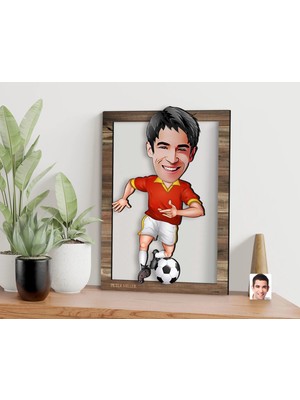 Bk Gift Kişiye Özel Erkek Futbolcu Karikatürlü 3D Ahşap Tablo, Sevgiliye Hediye, Arkadaşa Hediye, Yıl Dönümü Hediyesi, Doğum Günü Hediyesi-2