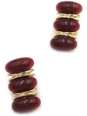 Hace Bazaar Boncuk Vintage Küpe - Kırmızı