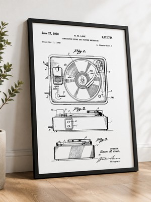 Pegziz Ses ve Görüntü Oynatma Cihazı Patent Tablosu Duvar Dekor Tablo
