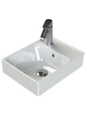 Turkuaz Seramik Turkuaz Cerastyle Sharp Etajer Uyumlu Damlalıklı Lavabo 40*30 cm