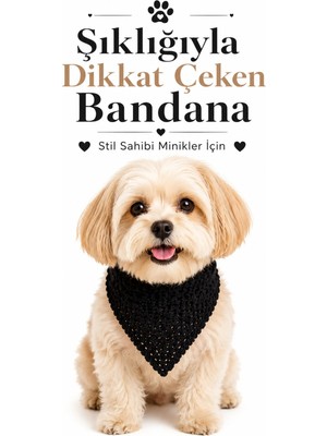 Neholia Köpek Bandanası El Örgüsü Bağlamalı Şık Evcil Hayvan Boyun Fuları Kedi Köpek Aksesuarı