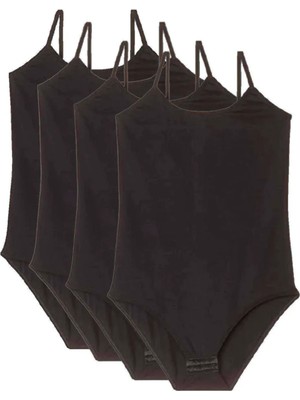Hace Bazaar 4 Adet Ip Askılı Kadın Çıtçıtlı Body Siyah