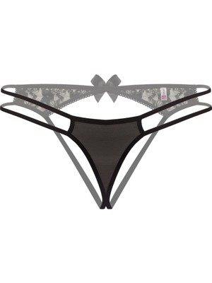 Hace Bazaar Arkası Açık Siyah Fantezi String Tanga