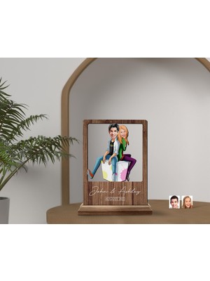 Bk Gift Kişiye Özel Sevgililer Karikatürlü Ahşap Standlı Biblo, Sevgililer Günü Hediyesi, Doğum Günü Hediyesi, Yıl Dönümü Hediyesi-13