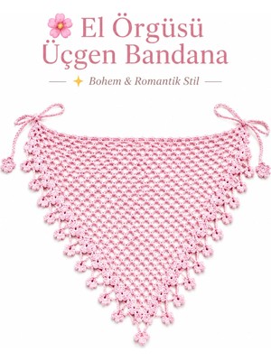 Neholia El Örgüsü Saç Bandanası Bohem Bone Yazlık Kombin Bandana Saç Aksesuarı