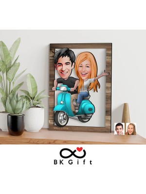 Bk Gift Kişiye Özel Sevgililer Karikatürlü 3D Ahşap Tablo, Sevgiliye Hediye, Sevgililer Günü Hediyesi, Yıl Dönümü Hediyesi, Doğum Günü Hediyesi-99