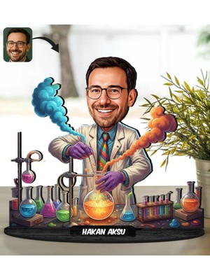 Bk Gift Kişiye Özel Erkek Öğretmen Tasarımlı Karikatür Biblo -13, Öğretmene Hediye, Öğretmenler Günü Hediyesi