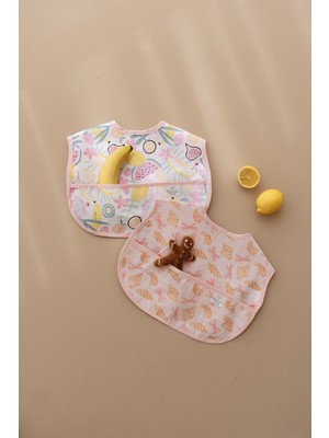 Oh la la Koala For Little Ones Pudra Biyeli  2li Sıvı Geçirmez Mama Önlüğü 6-36 Ay