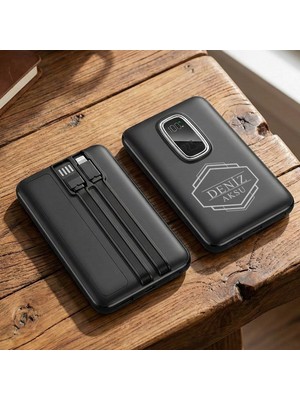 Bk Gift Kişiye Özel Isimli 10.000 Mah Powerbank PB-4019 -4, Dijital Ekranlı Taşınabilir Şarj Cihazı, Kurumsal Hediye