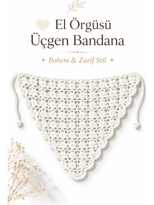 Neholia El Örgüsü Saç Bandanası Bohem Bone Yazlık Kombin Bandana Saç Aksesuarı