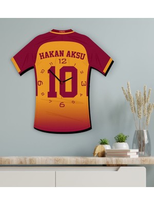 Bk Gift Kişiye Özel Isimli Taraftar Forma 3D Ahşap Duvar Saati–1, Arkadaşa Hediye, Sevgiliye Hediye, Doğum Günü Hediyesi