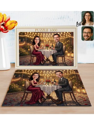 Bk Gift Kişiye Özel Sevgili Karikatürlü 1000 Parça Profesyonel Puzzle-9, 1000 Puzzle, Sevgililer Günü Hediyesi, Sevgiliye Hediye