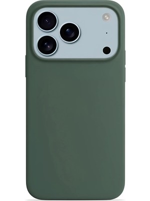 Velvoria iPhone 17 Pro Max Soft Touch Lansman Silikon Kılıf Haki