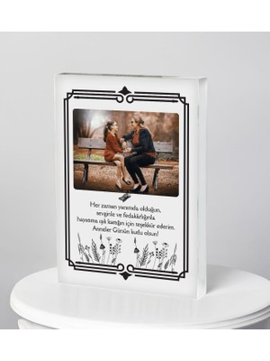 Bk Gift Kişiye Özel Anneler Günü Temalı Fotoğraflı Mesajlı Akrilik Çerçeve-1, 8 Mart Kadınlar Günü, Anneye Hediye, Anneler Günü