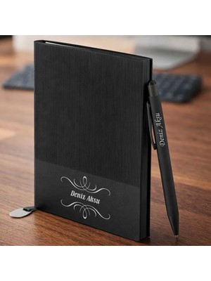 Bk Gift Kişiye Özel Isimli Defter Kalem Seti -1, Hediye Kutulu Premium Not Defteri Seti, Kurumsal Promosyon Seti
