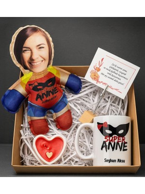 Bk Gift Kişiye Özel Bebek Yastık & Kupa & Mum & Notluk Kutulu Hediye Seti-2, Anneye Hediye, Anneler Günü Hediyesi
