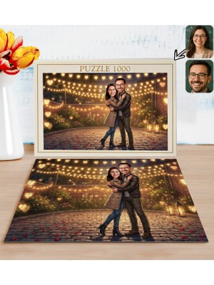 Bk Gift Kişiye Özel Sevgili Karikatürlü 1000 Parça Profesyonel Puzzle-18, 1000 Puzzle, Sevgililer Günü Hediyesi, Sevgiliye Hediye