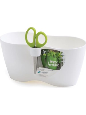 Prosperplast Limes Dublo Plastik Çiçek Saksısı Beyaz