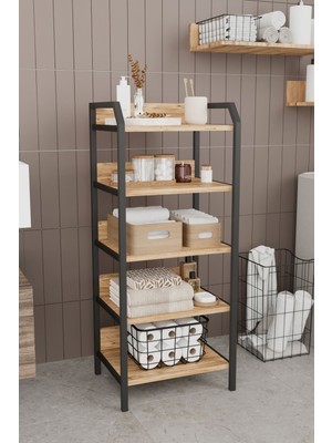 The Violett Bozburun Çok Amaçlı Banyo Rafı Deterjanlık Kiler Rafı Banyo Dolabı Antrasit
