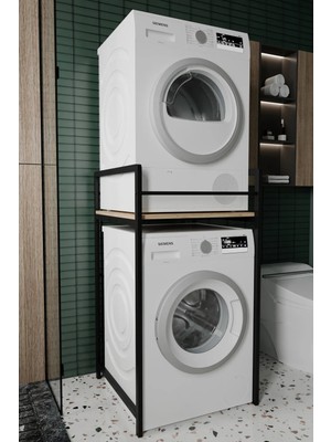 The Violett Remaks Sundra Banyo Dolabı Çamaşır ve Kurutma Makinesi Dolabı Meşe