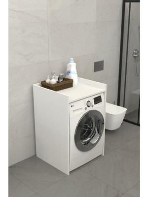 The Violett Flowo Banyo Dolabı Çamaşır Makinesi Dolabı Beyaz