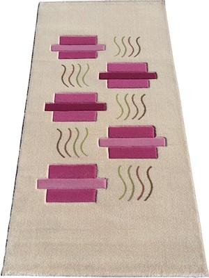 Burak Halı Saray Halı Vizyon Carving 9064 Pembe 80X150 Küçük Yolluk Halı