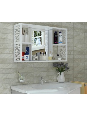 The Violett Remaks Terek Remaks Aynalı Banyo Dolabı Beyaz