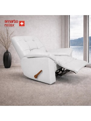Smarto Relax Vıp Manuel Tv Koltuğu – Gerçek Italyan Deri, Ceviz Ahşap Sırt Detaylı Baba Koltuğu