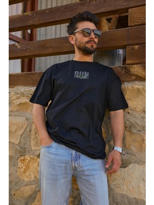 Velvoria Unisex Oversize Siyah Run T-Shirt