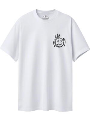 Velvoria Unisex Oversize Streetwear Baskılı Beyaz Renk T-Shirt