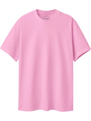 Velvoria Unisex Oversize Basic Pembe T-Shirt