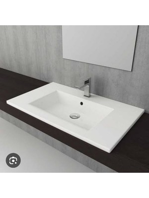 Bocchi Milano Etajerli Lavabo 80 cm Beyaz