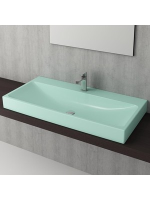Bocchi Scala Tezgah Üstü Lavabo 100 cm Mint Yeşil