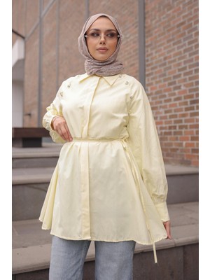 İmaj Butik Sarı Bel Bağlamalı Tunik