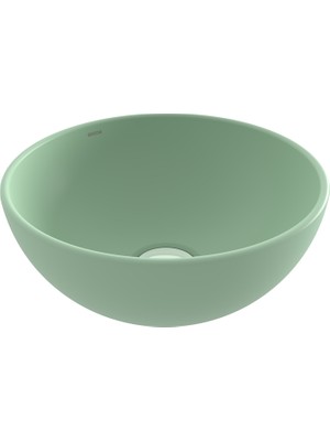 Bocchi Sottile Slim Tezgah Üstü Yuvarlak 26 cm Lavabo Mat Mint Yeşil