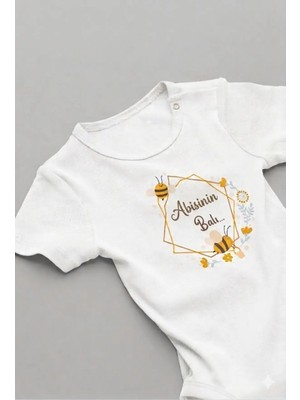 Eydu Baby Organik Pamuk Teddy Bear Breakdance Baskılı Bebek Body Kısa Kollu Badi Çıtçıtlı Zıbın