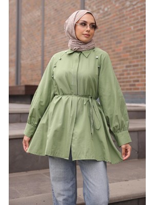 İmaj Butik Haki Bel Bağlamalı Tunik