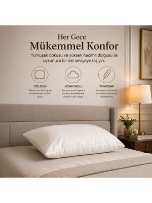 Mions Mion's Havena Plus 800 gr - Dolgun Yastık - Beyaz - 50X70 cm