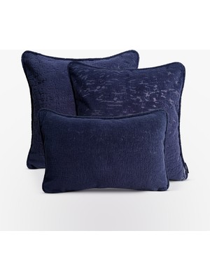 Lidoma Home "navy Aura" Dokulu Kırlent Kılıfı Seti - Lacivert