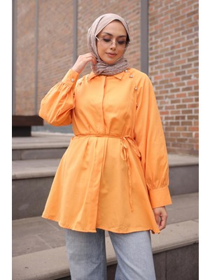 İmaj Butik Turuncu Bel Bağlamalı Tunik