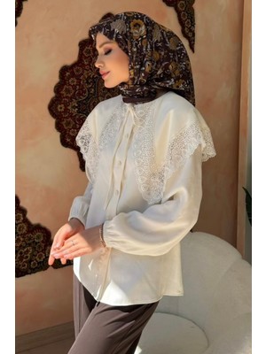 İmaj Butik Kahverengi Desenli Soft Eşarp