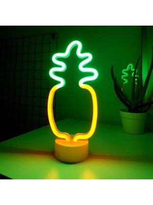 Yvz Store Ananas Çift Renk Işıklı Gece Lambası